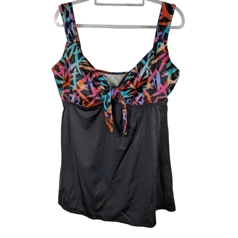 Longitude Tie Front Swim Dress in Sparkler Sz 16